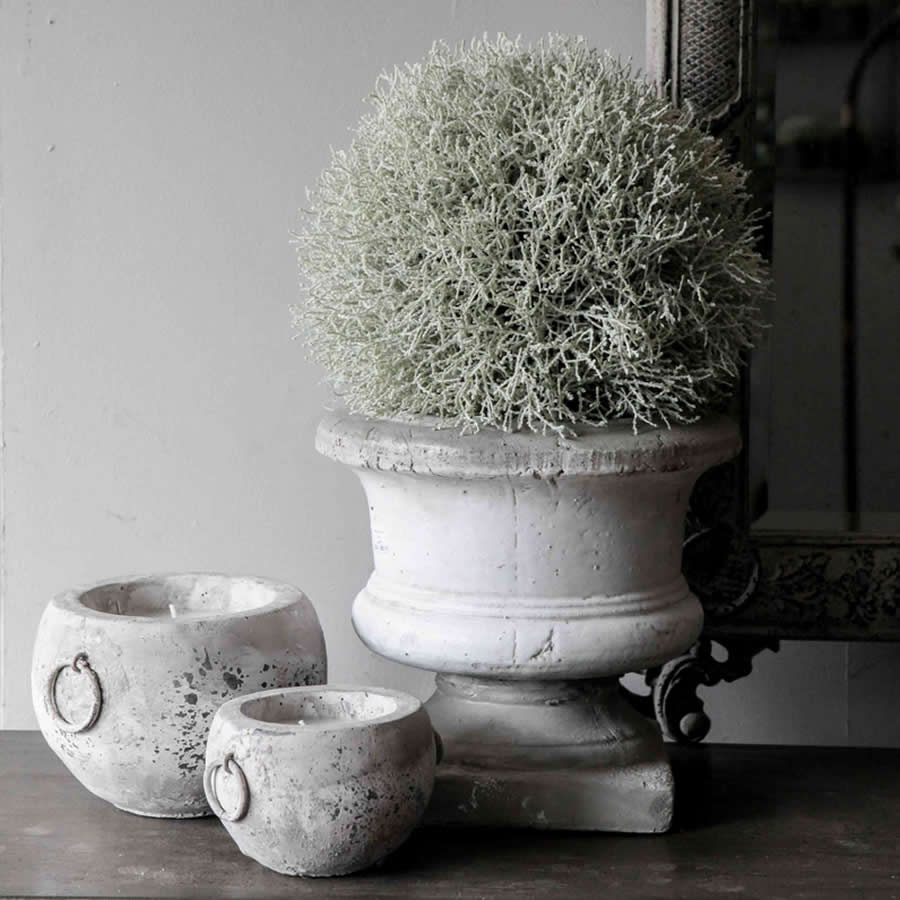 Grey Stone & Ceramic Glazed Urn Planter Large - Image 3