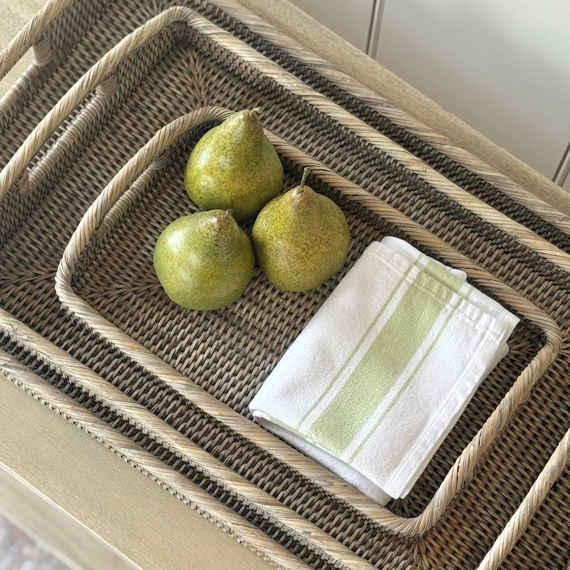 Grey Wash Rattan Oblong Morning Tray - Image 5