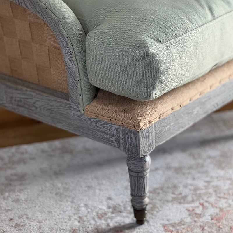 Gustavian Chair Pistachio Fabric Open Webbed - SECOND (Discount Applied) - Image 5