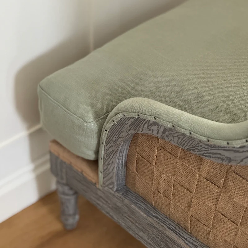 Gustavian Chair Pistachio Fabric Open Webbed - SECOND (Discount Applied) - Image 7