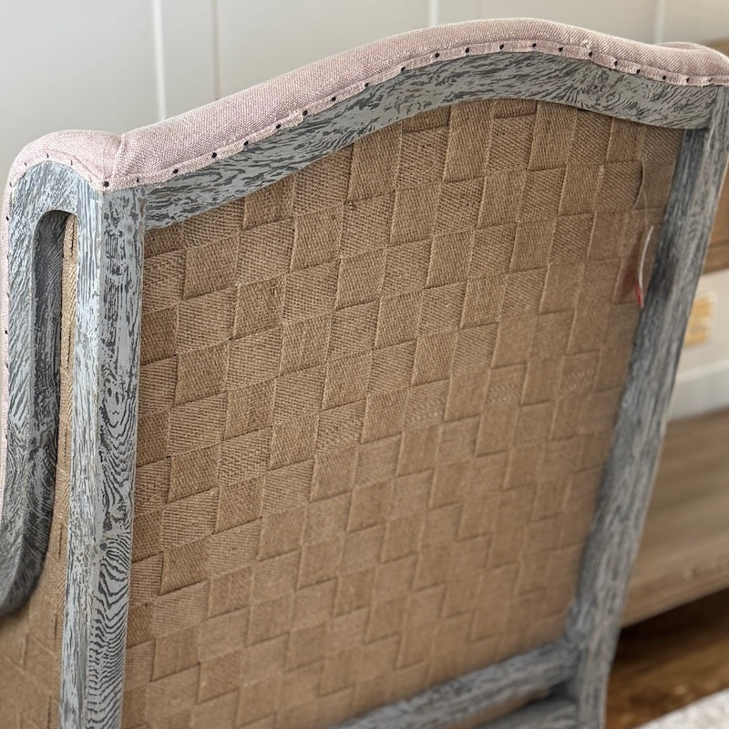 Gustavian Chair Powder Pink Fabric Open Webbed - SECOND (Discount Applied) - Image 3