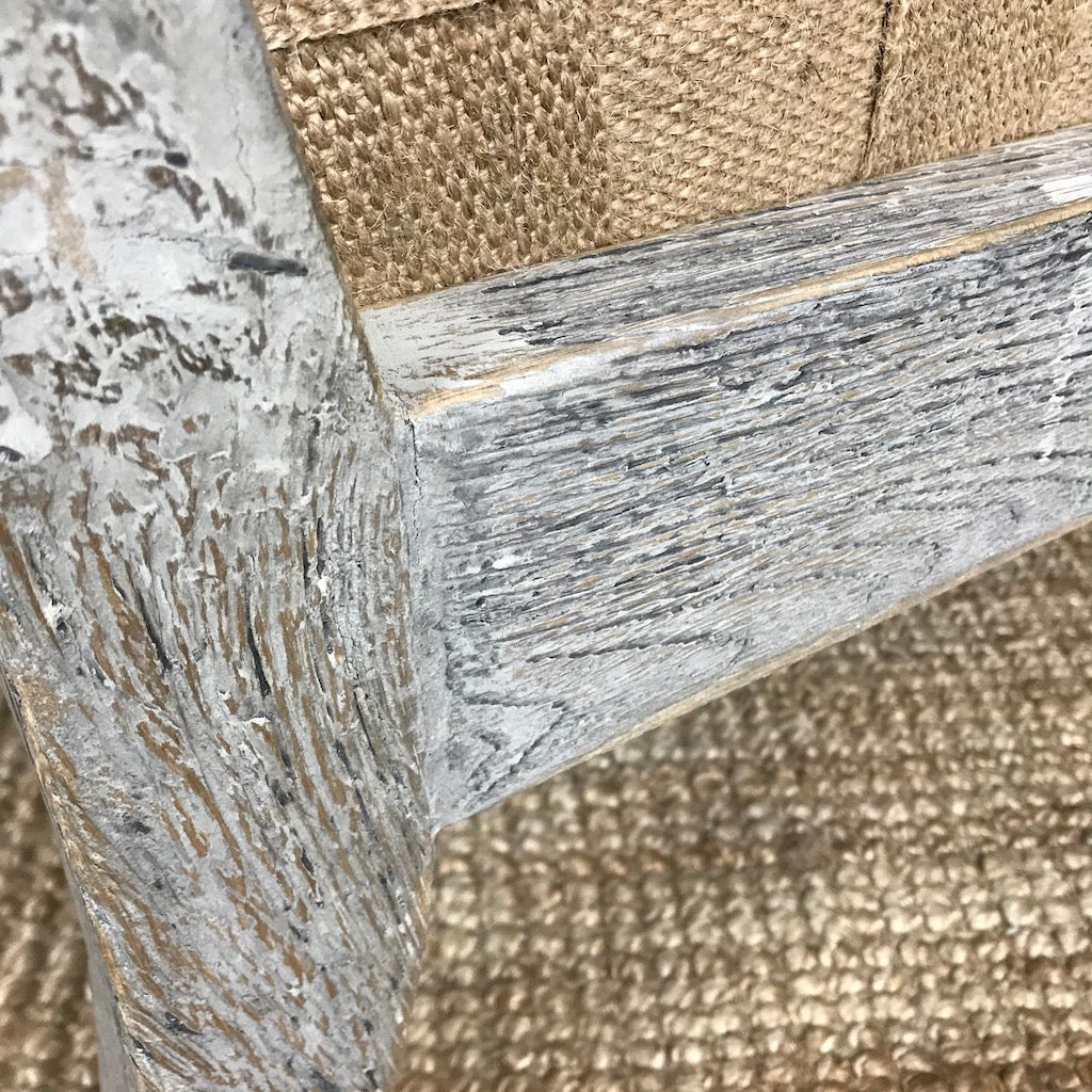 Gustavian Chair Taupe Fabric Open Webbed - Image 3