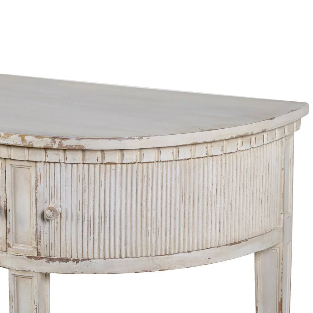 Gustavus Distressed Demi Lune Table - Image 2