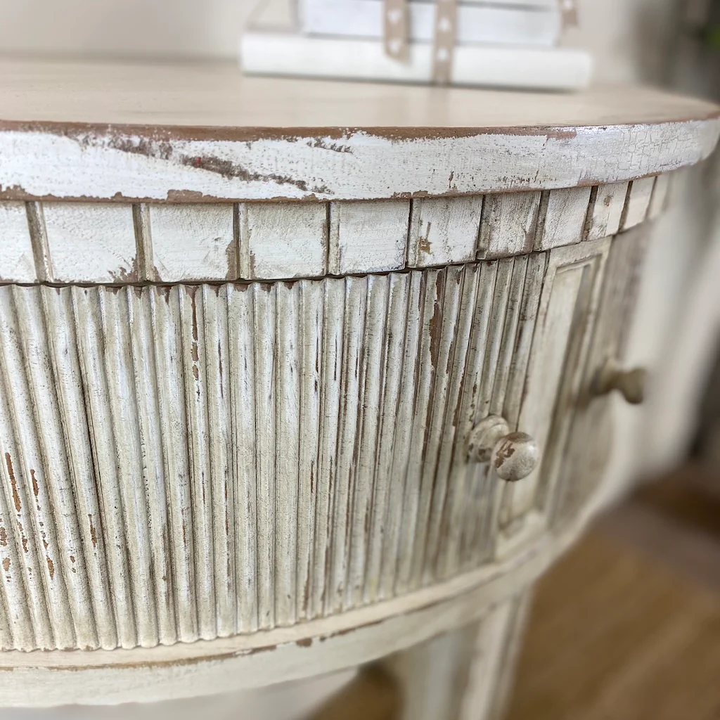 Gustavus Distressed Demi Lune Table - Image 8