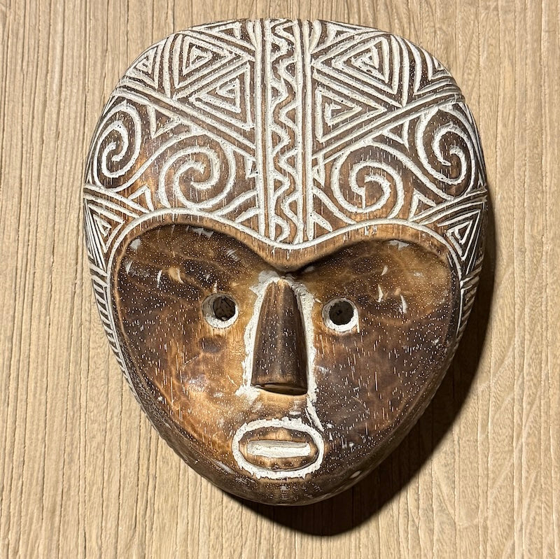 Hand-Carved African Style Wall Mask – Textured Tribal Art Decor - Image 3