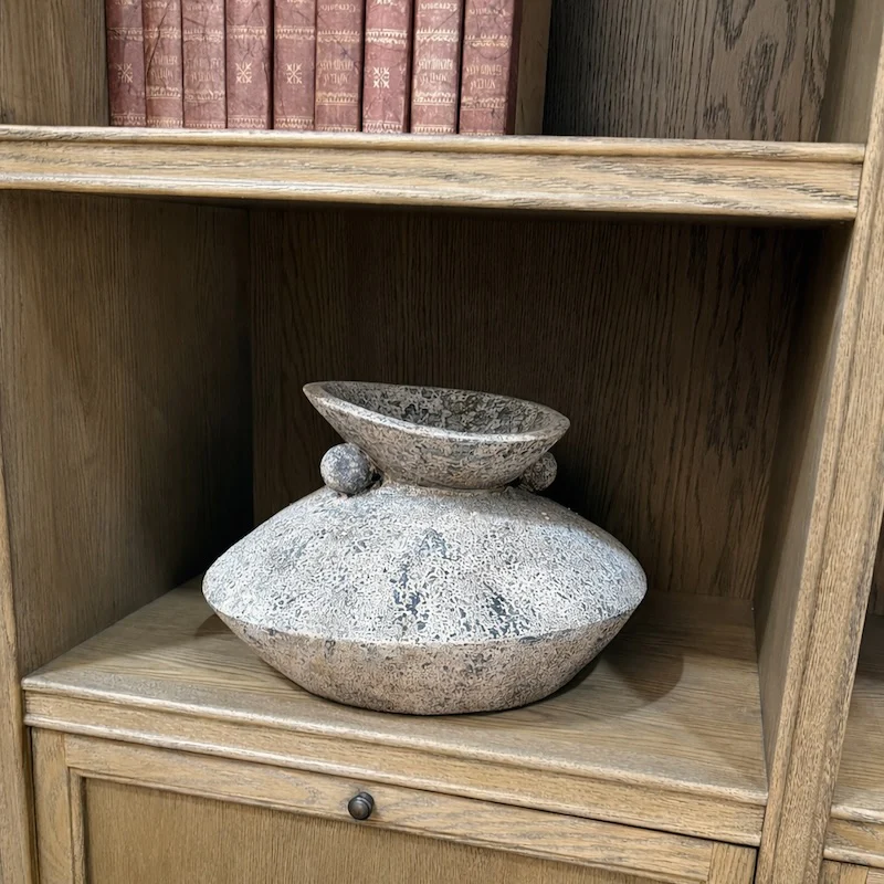 Hand-Finished Stone Effect Decorative Vessel