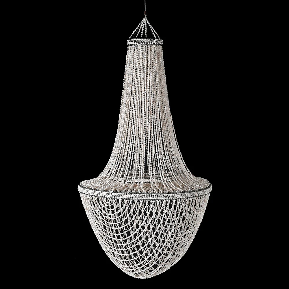 Hand Made White Shells Ceiling Shade - Image 3