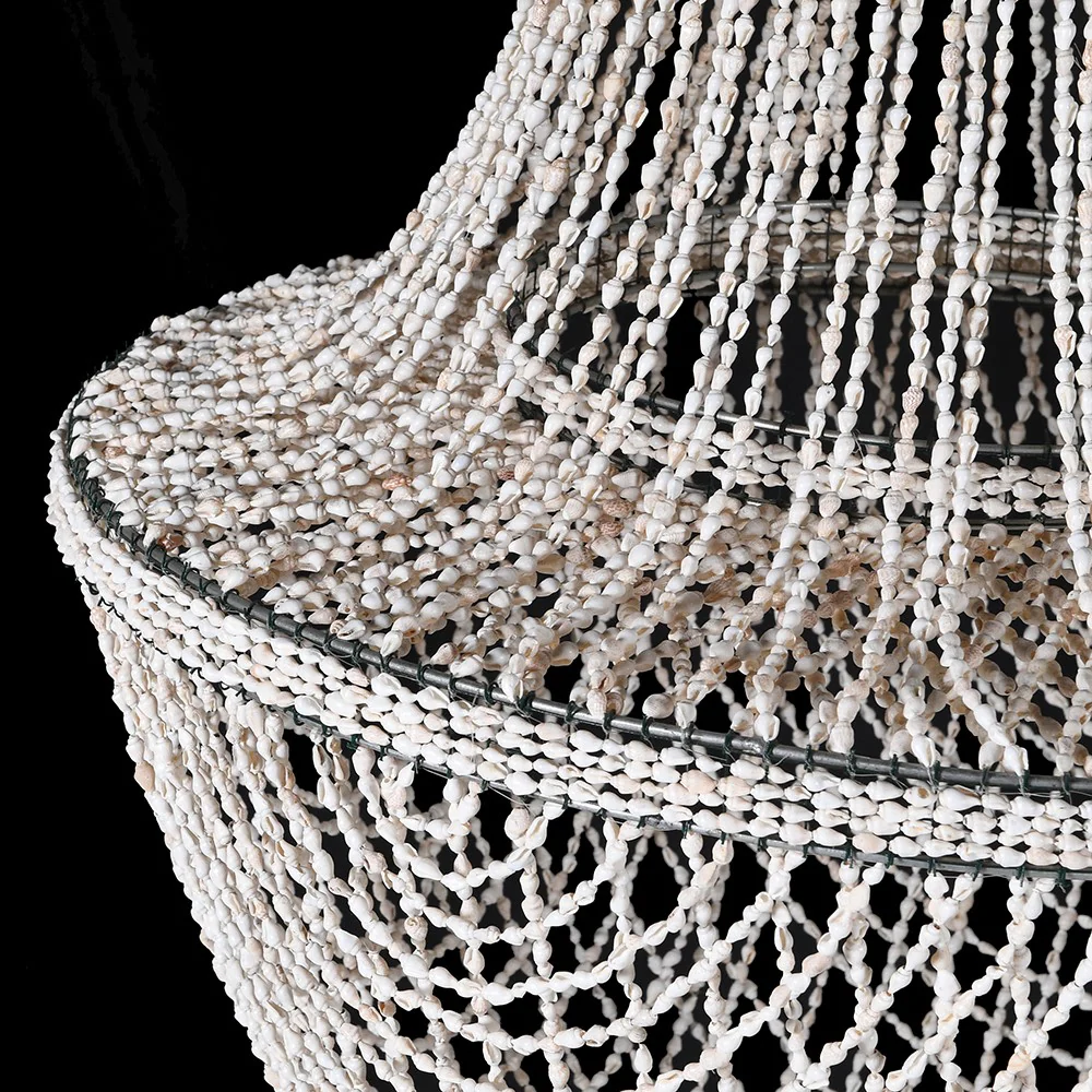 Hand Made White Shells Ceiling Shade - Image 4
