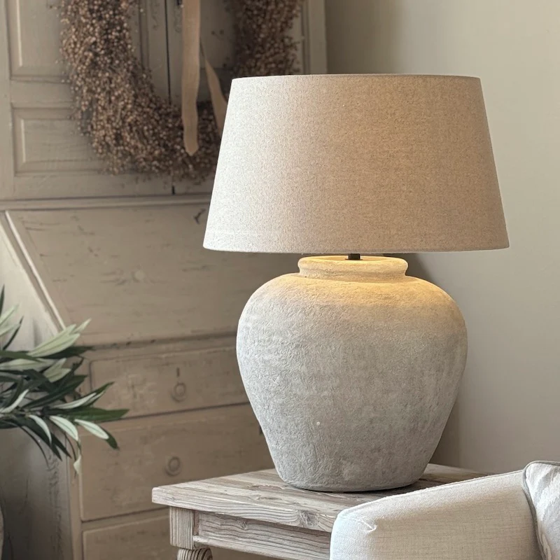 Handmade Ecru Jug Lamp Stow