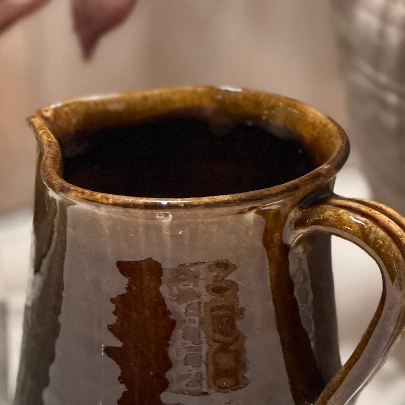 Handmade Rustic Brown Glazed Ceramic Jug - Image 2