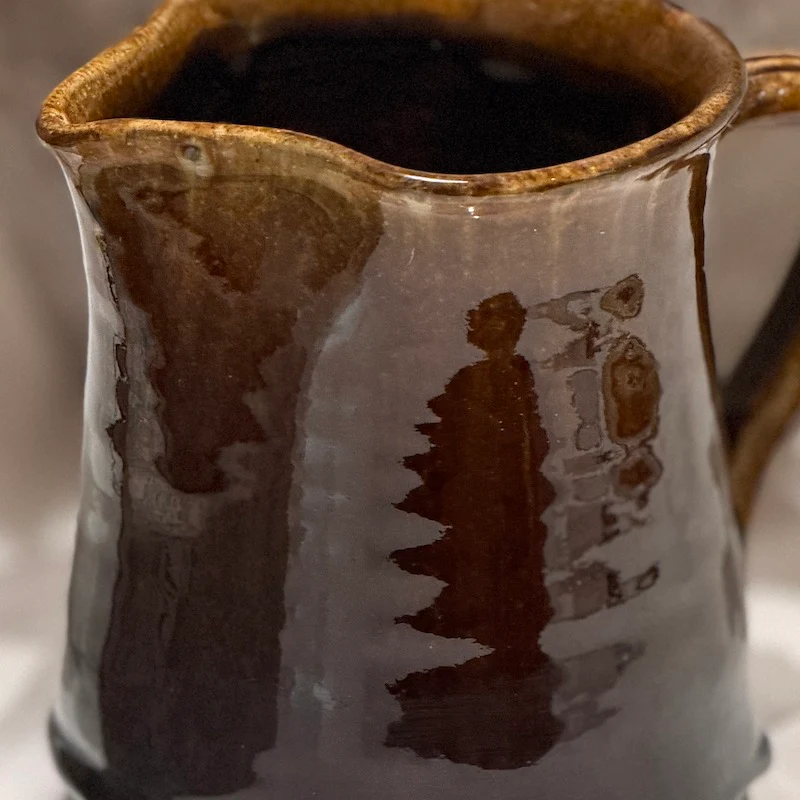 Handmade Rustic Brown Glazed Ceramic Jug - Image 3