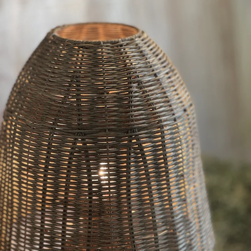 Handwoven Rattan Dome Table Lamp - Image 2