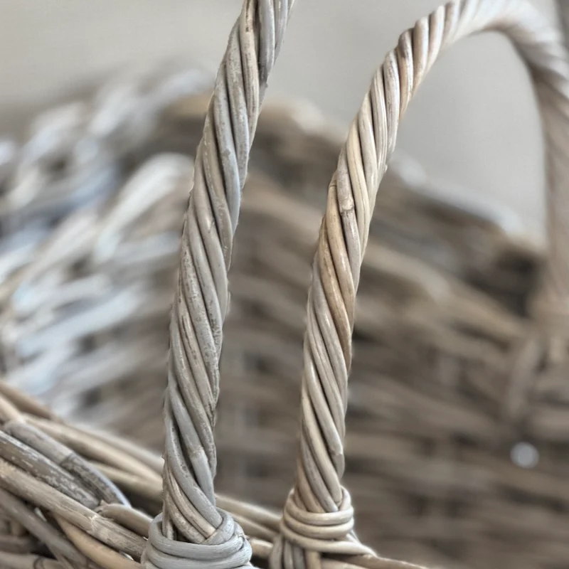 Handwoven Rectangle Wicker Baskets with Hoop Handle – Rustic Storage Set - Image 3