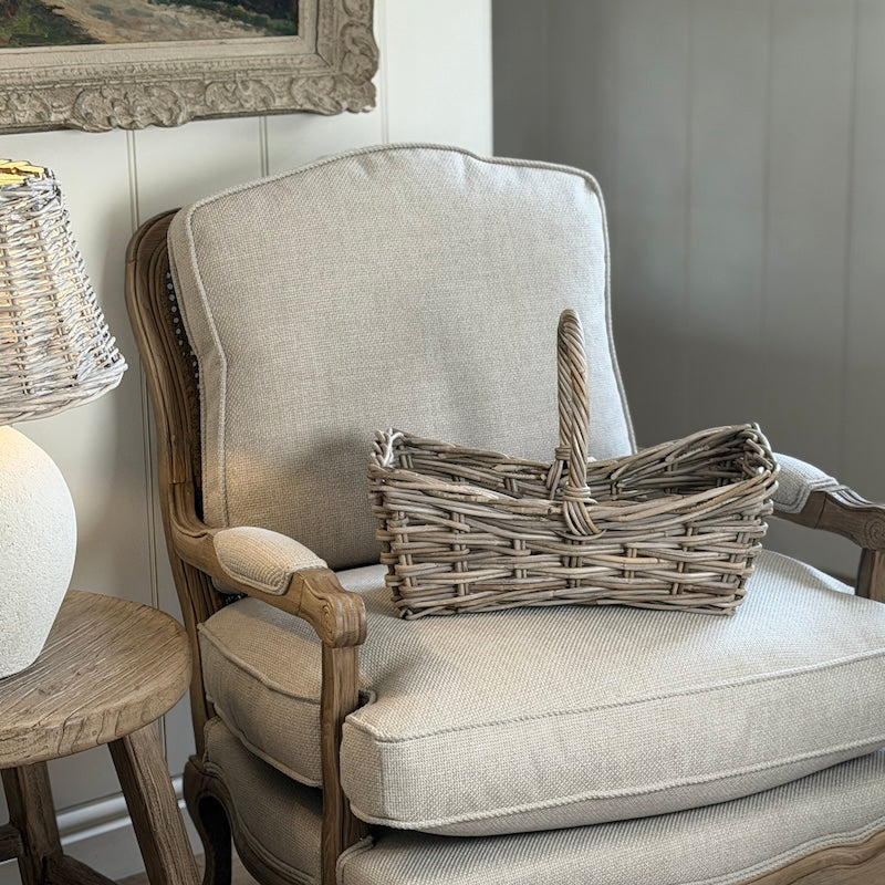 Handwoven Rectangle Wicker Baskets with Hoop Handle – Rustic Storage Set - Image 5
