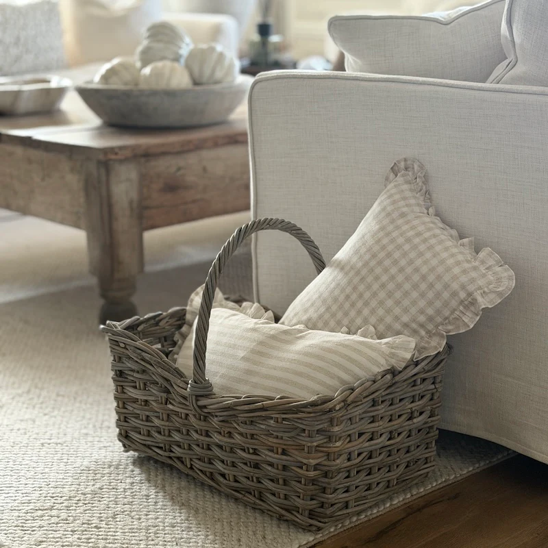Handwoven Rectangle Wicker Baskets with Hoop Handle – Rustic Storage Set - Image 9