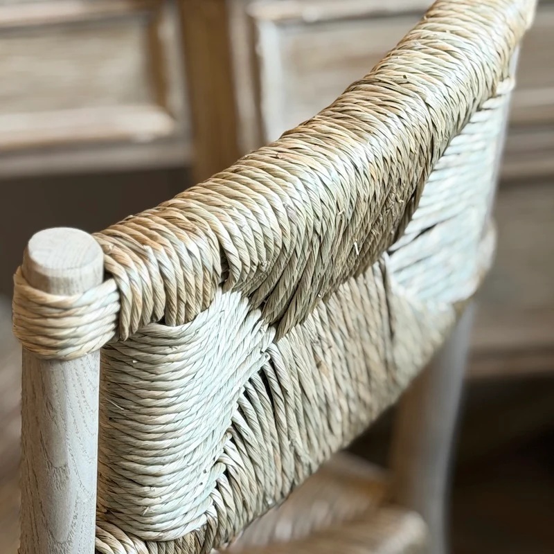 Handwoven Rush Seat Dining Chair - Image 5