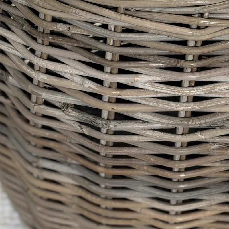 Handwoven Willow Drum Side Table – Natural Rustic Accent Stool - Image 3