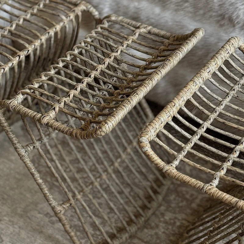 Helios Rattan Cross Frame Stool - Image 3