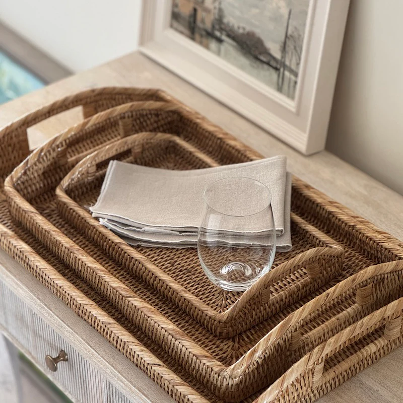 Honey Rattan Oblong Morning Tray