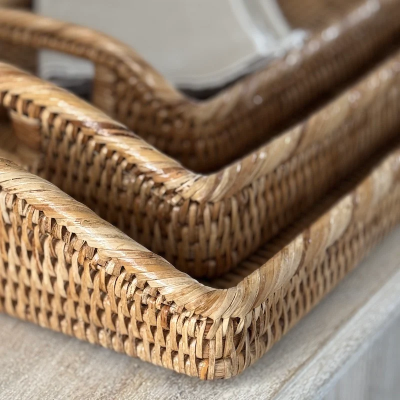 Honey Rattan Oblong Morning Tray - Image 4