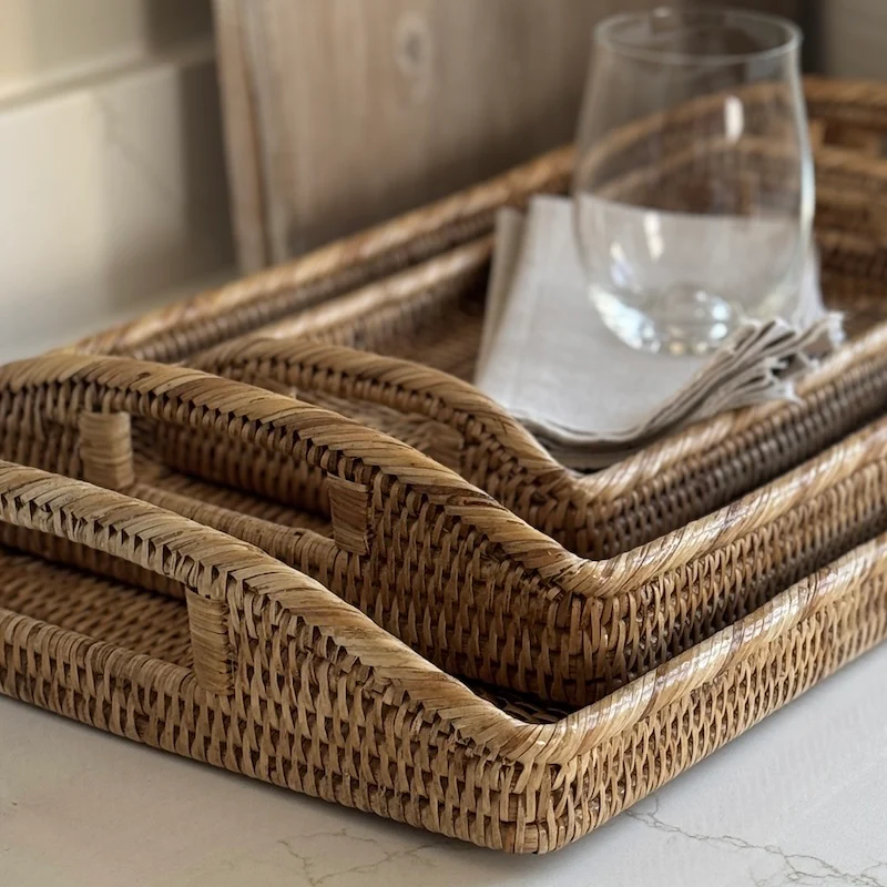 Honey Rattan Oblong Morning Tray - Image 6