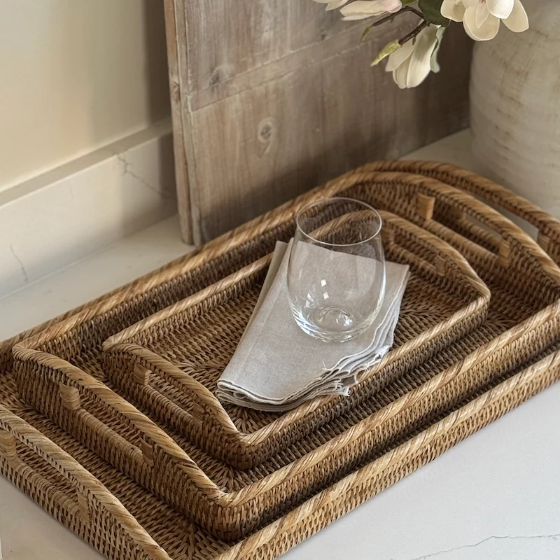 Honey Rattan Oblong Morning Tray - Image 7