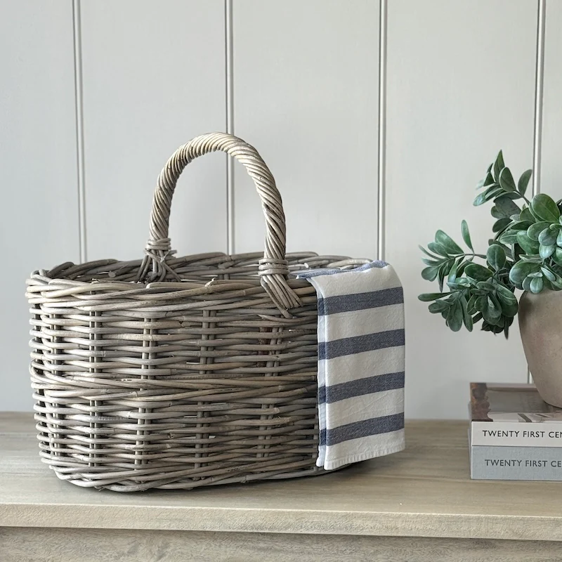 Hoop Handle Straight Sided Oval Basket