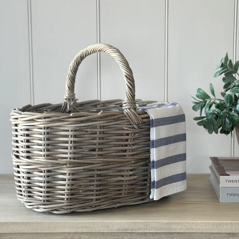 Hoop Handle Straight Sided Oval Basket - Image 4