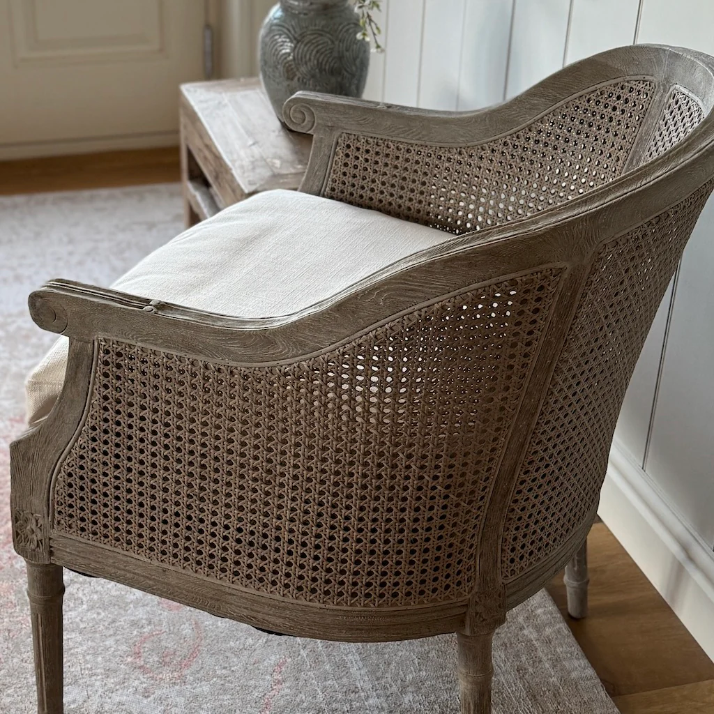 Iris Rattan Tub Chair Ivory Cushion - Image 3