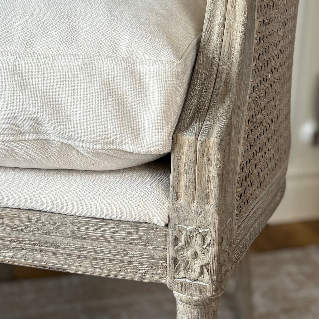 Iris Rattan Tub Chair Ivory Cushion - Image 4