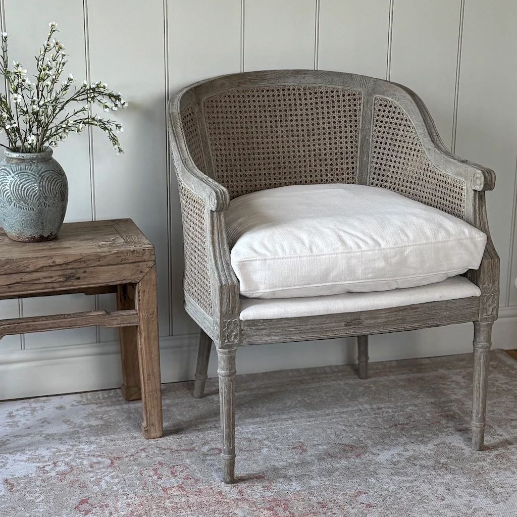 Iris Rattan Tub Chair Ivory Cushion - Image 8