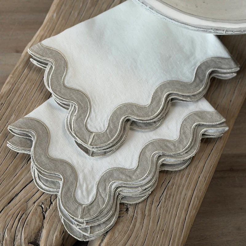 Ivory Linen Scallop Placemats – Set of 4 - Image 2