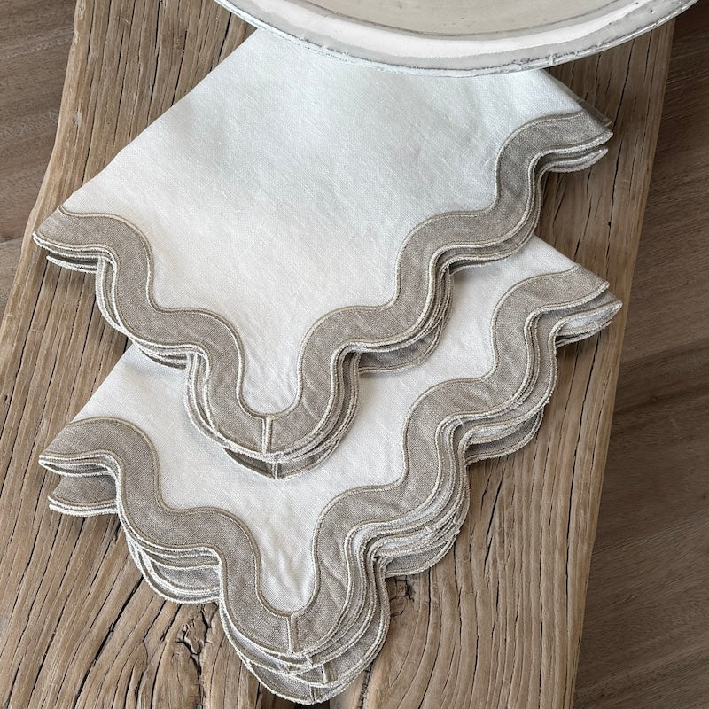 Ivory Linen Scallop Placemats – Set of 4 - Image 3