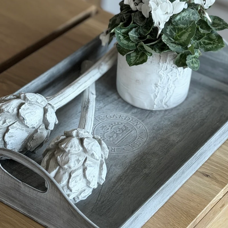 Kew Gardens Zinc Serving Tray — Aged Grey Finish - Image 3