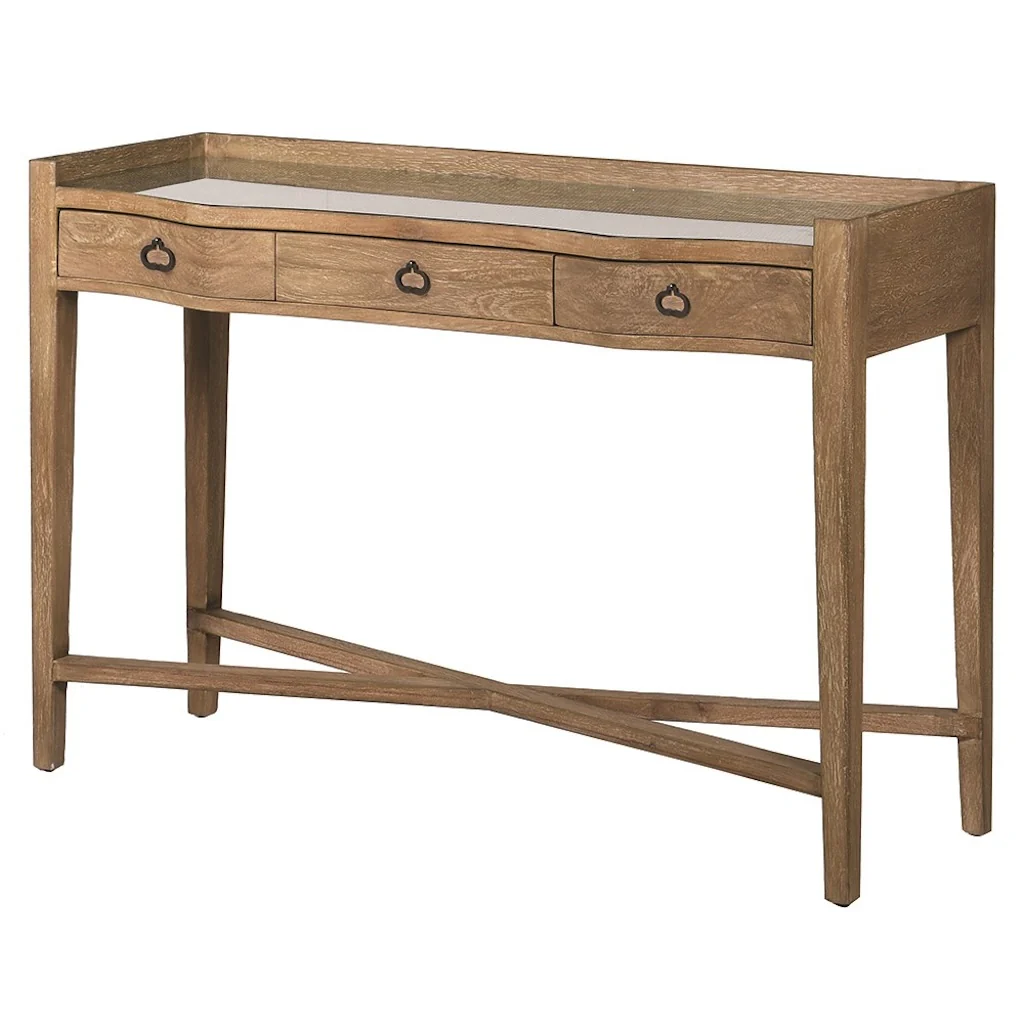 Kingham 3 Drawer Dressing Table with Glass Top