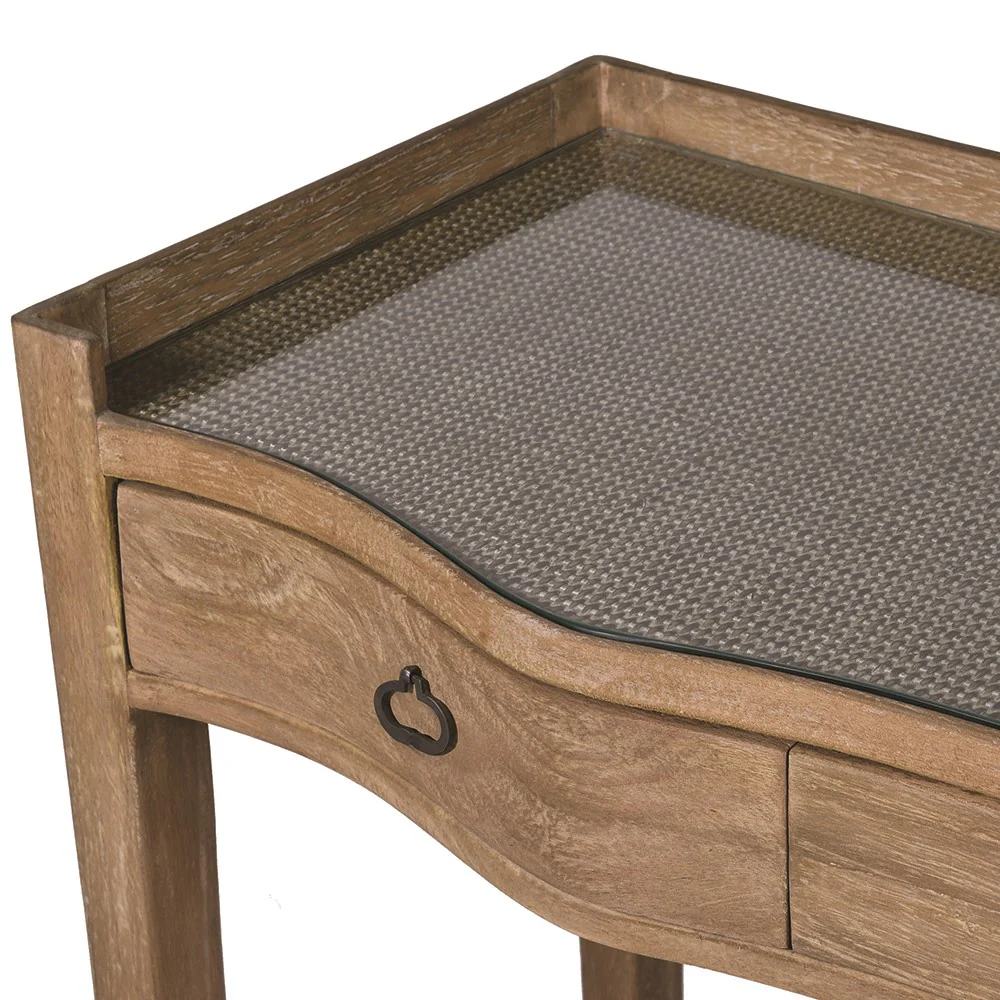 Kingham 3 Drawer Dressing Table with Glass Top - Image 2