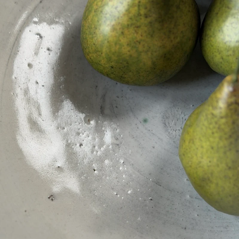 Large Antiqued White Glazed Bowl - Image 3