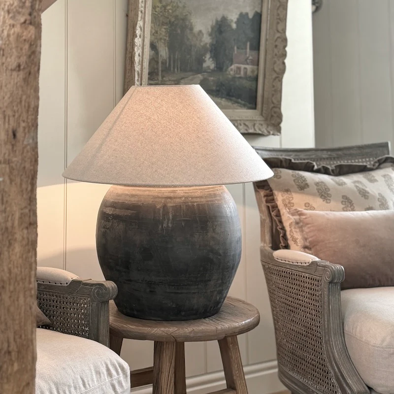 Large Clay Pot Jar Lamp C - Image 4
