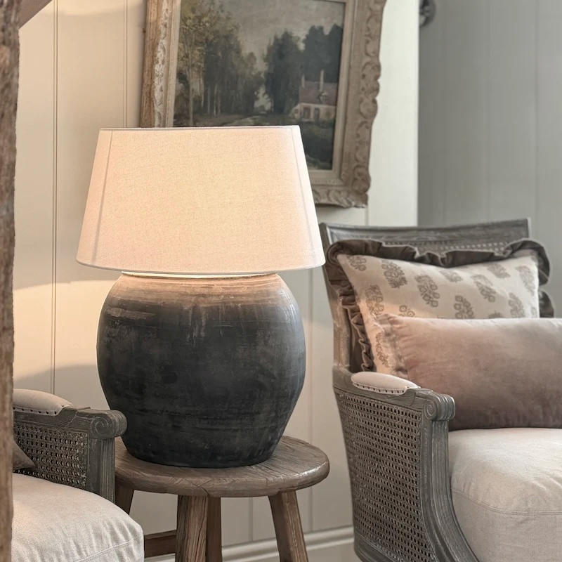 Large Clay Pot Jar Lamp C - Image 5