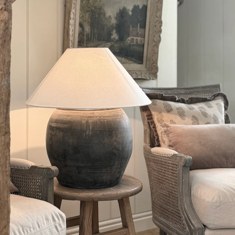 Large Clay Pot Jar Lamp C - Image 6
