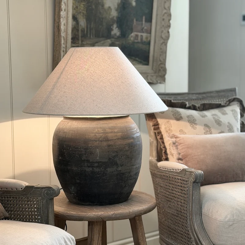 Large Clay Pot Jar Lamp D