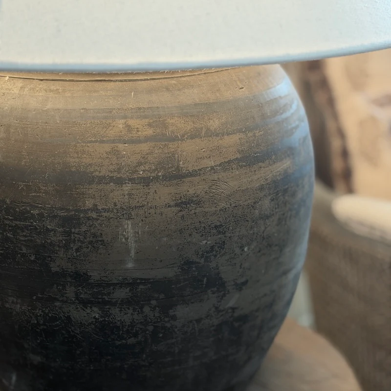Large Clay Pot Jar Lamp D - Image 11