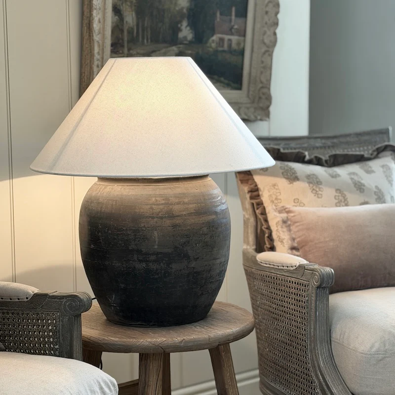 Large Clay Pot Jar Lamp D - Image 2