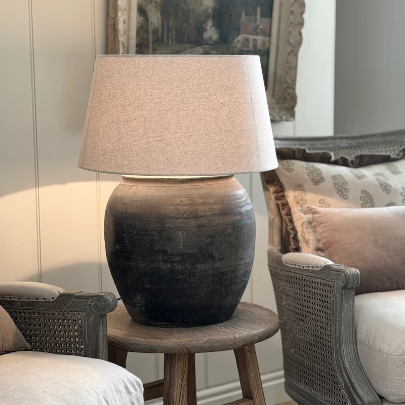 Large Clay Pot Jar Lamp D - Image 3