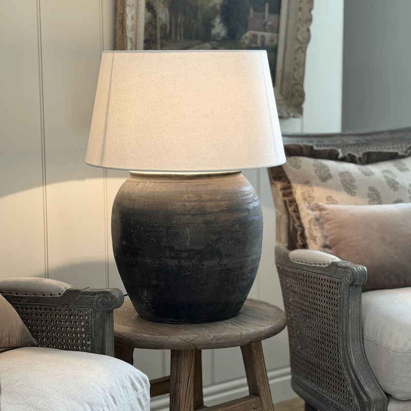 Large Clay Pot Jar Lamp D - Image 5