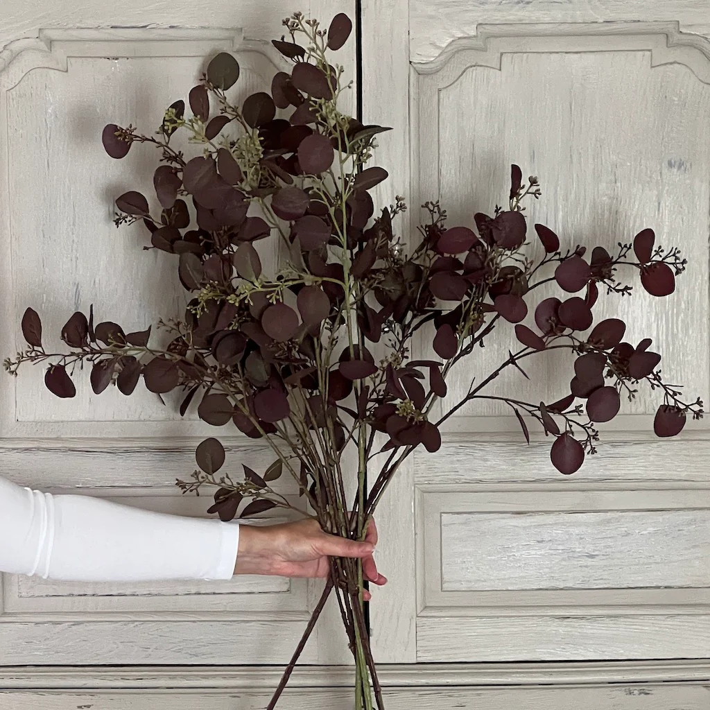 Large Deep Aubergine Eucalyptus Seeds Spray - Image 4