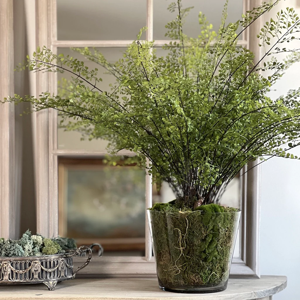 Large Maiden Hair Fern Glass Pot - Image 6