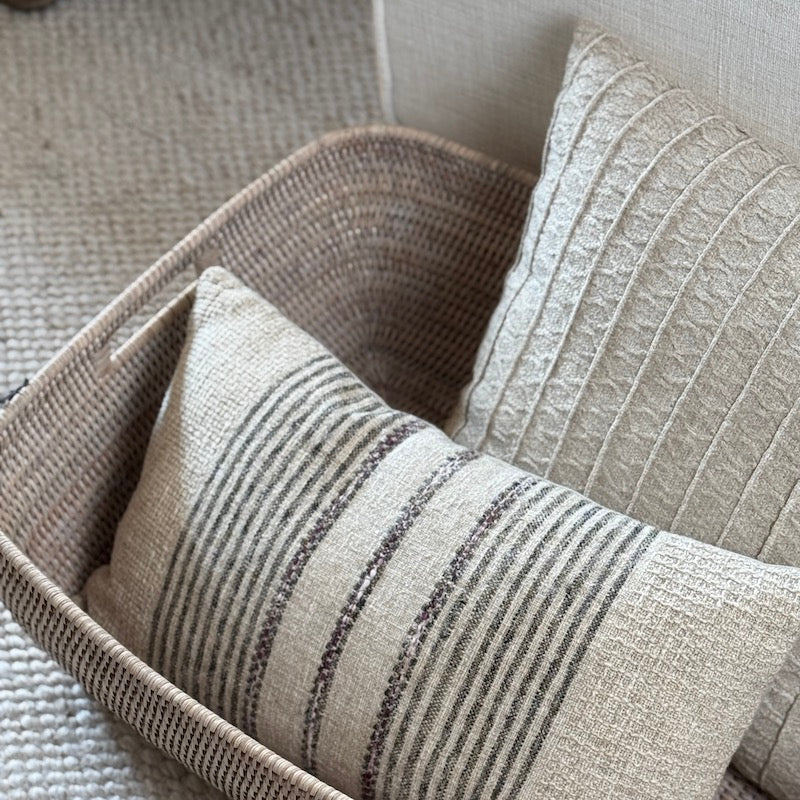 Large Rattan Laundry Basket Natural Whitewash - Image 5