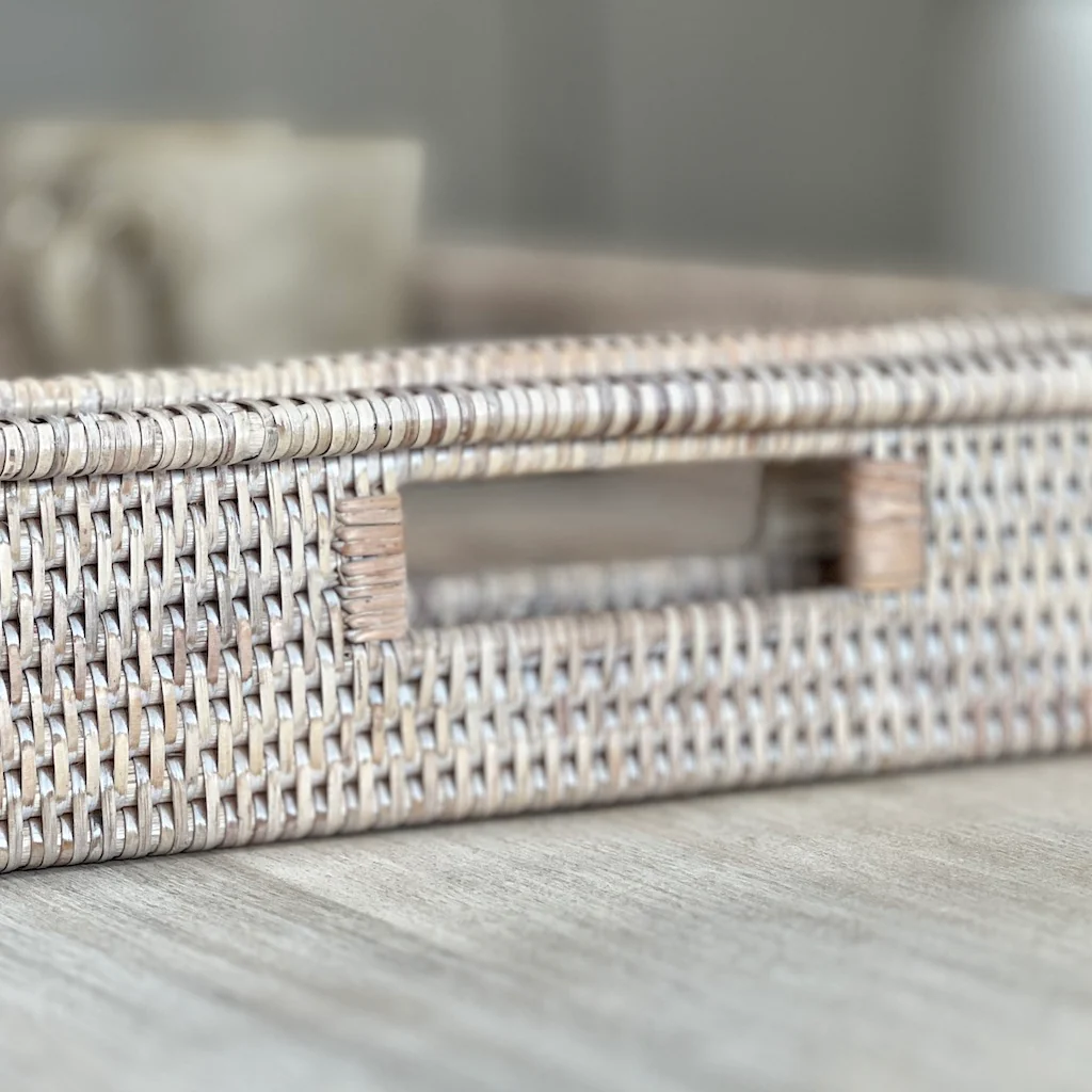 Large Rattan Ottoman Trays - Image 3