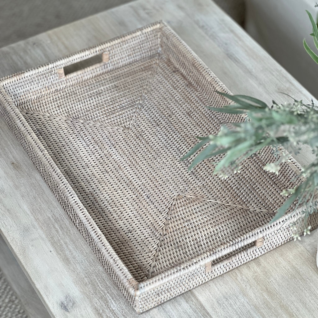 Large Rattan Ottoman Trays - Image 6